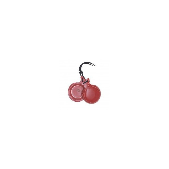 Del Sur Castanets: Capricho Red. Pinstripe White. Nº5