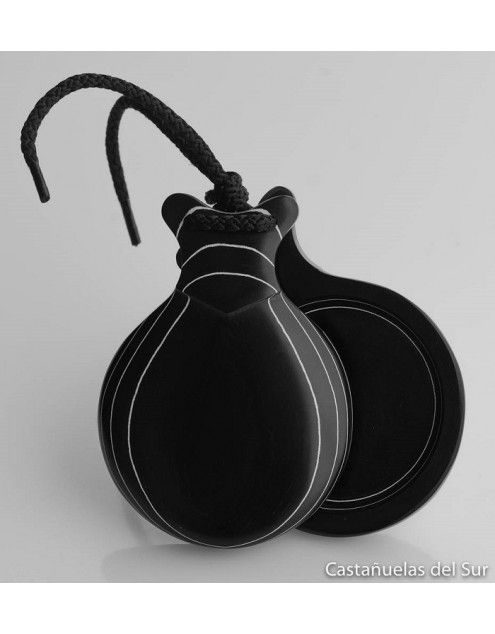 Del Sur Castanets: FIBRA NEGRA VETEADA BLANCA N&ordm;7. Rf.1142711