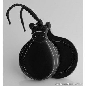 Del Sur Castanets: FIBRA NEGRA VETEADA BLANCA Nº7. Rf.1142711