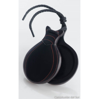 Del Sur Castanets: FIBRA NEGRA VETEADA ROJO. Nº3