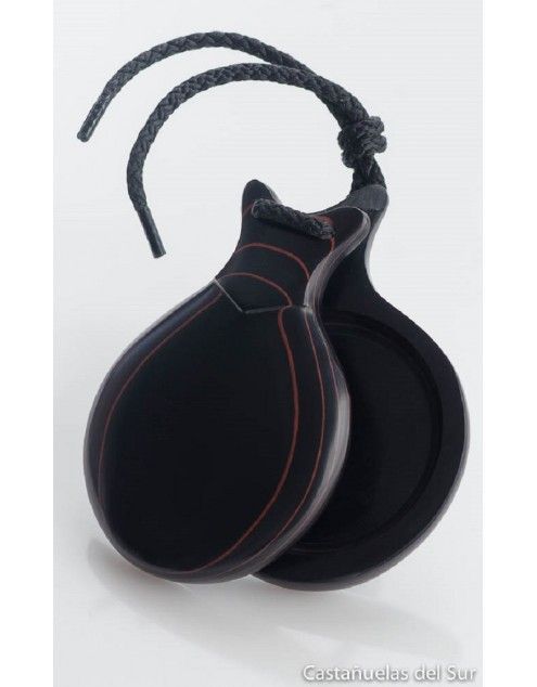 Del Sur Castanets: FIBRA NEGRA VETEADA ROJO. N&ordm;5 RF.1142521