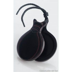 Del Sur Castanets: FIBRA NEGRA VETEADA ROJO. Nº5 RF.1142521