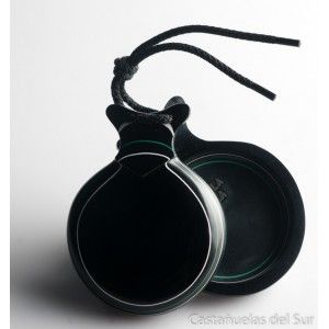 Del Sur Castanets: Capricho NEGRO. VETEADO BLANCO Y VERDE Nº5