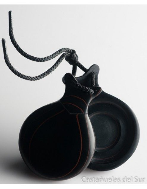 Del Sur Castanets: FIBRA NEGRA VETEADO ROJO. DOBLE CAJA N&ordm;5 REF.1142522