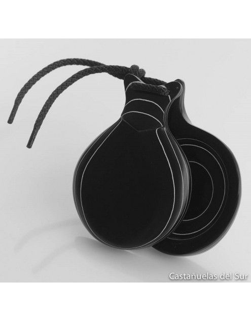 Del Sur Castanets: FIBRA NEGRA VETEADA BLANCO. DOBLE CAJA. N&ordm;5 Rf.1142512
