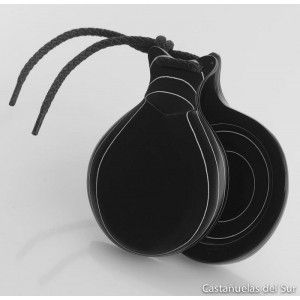 Del Sur Castanets: FIBRA NEGRA VETEADA BLANCO. DOBLE CAJA. Nº5 Rf.1142512