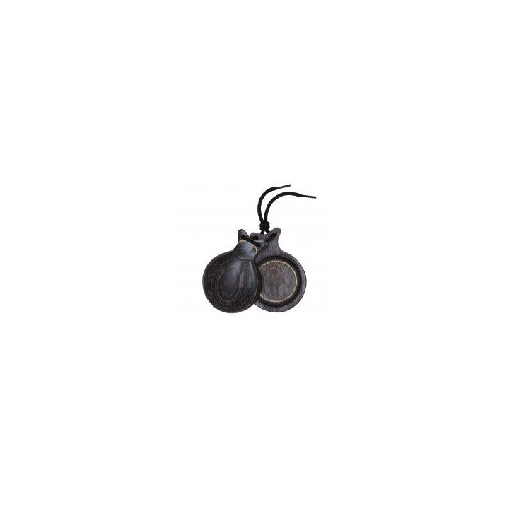 Del Sur Castanets: Wood Gray. Pinstripe White. Nº7