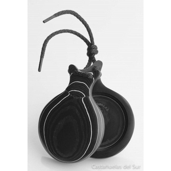Del Sur Castanets: Cloth Black. Pinstripe White. Nº7