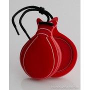 Del Sur Castanets: VIDRIO ROJO VETEADO BLANCO. Nº5