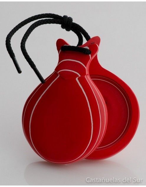 Del Sur Castanets: VIDRIO ROJO VETEADO BLANCO. N&ordm;5