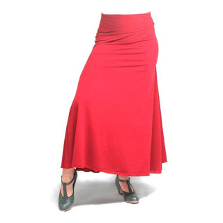 Marina Solid Skirt 3 Godet - Size L Light Red