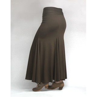 Marina Solid Skirt 3 Godet - Size M Brown