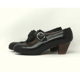 Lola 41,5 A Leather Negro Cubano 5 Exposed Iner Charlot Negro Strap Le