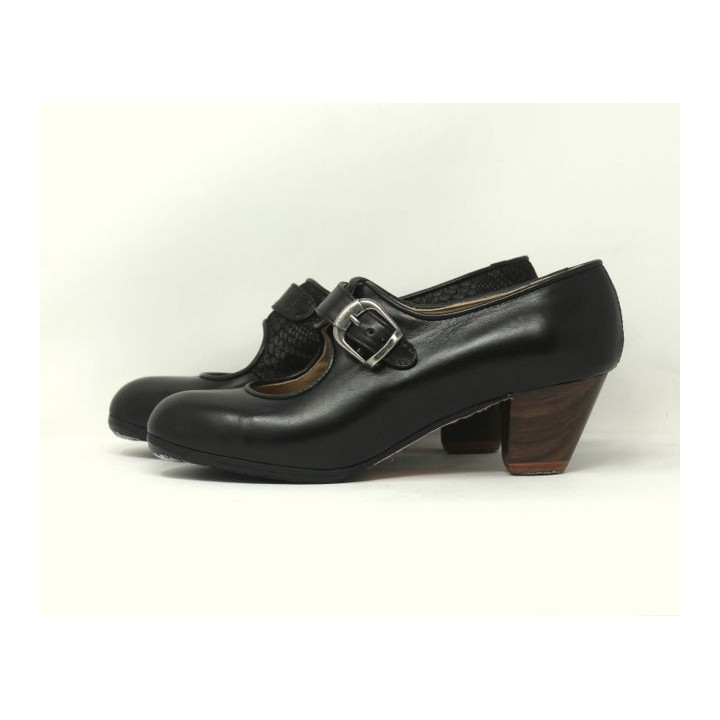 Lola 41,5 A Leather Negro Cubano 5 Exposed Iner Charlot Negro Strap Le