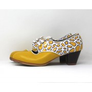 Carmela 39,5 A+PR Leather Plátano Cubano 5 Exposed Back Patent Leather Animal Print