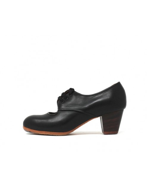 Carmela 38 A+PR Leather Black Cubano 5 Exposed (Rubber Soles Beige)