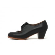 Carmen 36 A Leather Black Cubano 5 Exposed (Beige Rubber Soles)