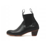 Boto 41 A Leather Black Cubano 5 Exposed (Beige Rubber Soles)