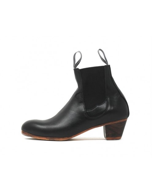 Boto 41 A Leather Black Cubano 5 Exposed (Beige Rubber Soles)
