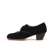Carmela 36 A Suede Black Cubano 3,5 Exposed (Beige Rubber Soles)