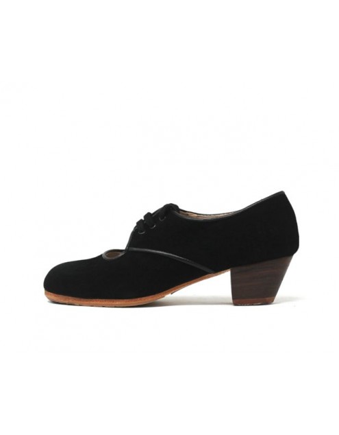 Carmela 36 A Suede Black Cubano 3,5 Exposed (Beige Rubber Soles)