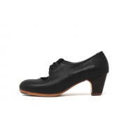 Carmen 38 A Leather Black Clásico 5 Exposed (Beige Rubber Soles)