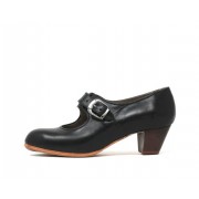 Lola 37,5 A Leather Black Cubano 5 Exposed (Rubber Soles Beige)