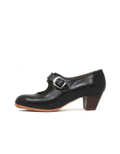 Lola 37,5 A Leather Black Cubano 5 Exposed (Rubber Soles Beige)
