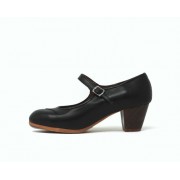 Mercedes 38 AA+PR Leather Black Cubano 5 Exposed (Rubber Soles Black) 7277